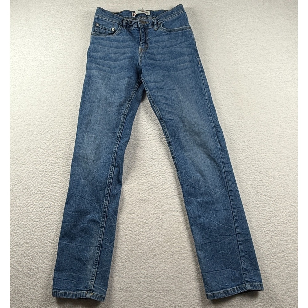 Levi's 502 Jeans Boys 12 26x26 Blue Denim Cotton Stretch Regular Fit Tapered Leg